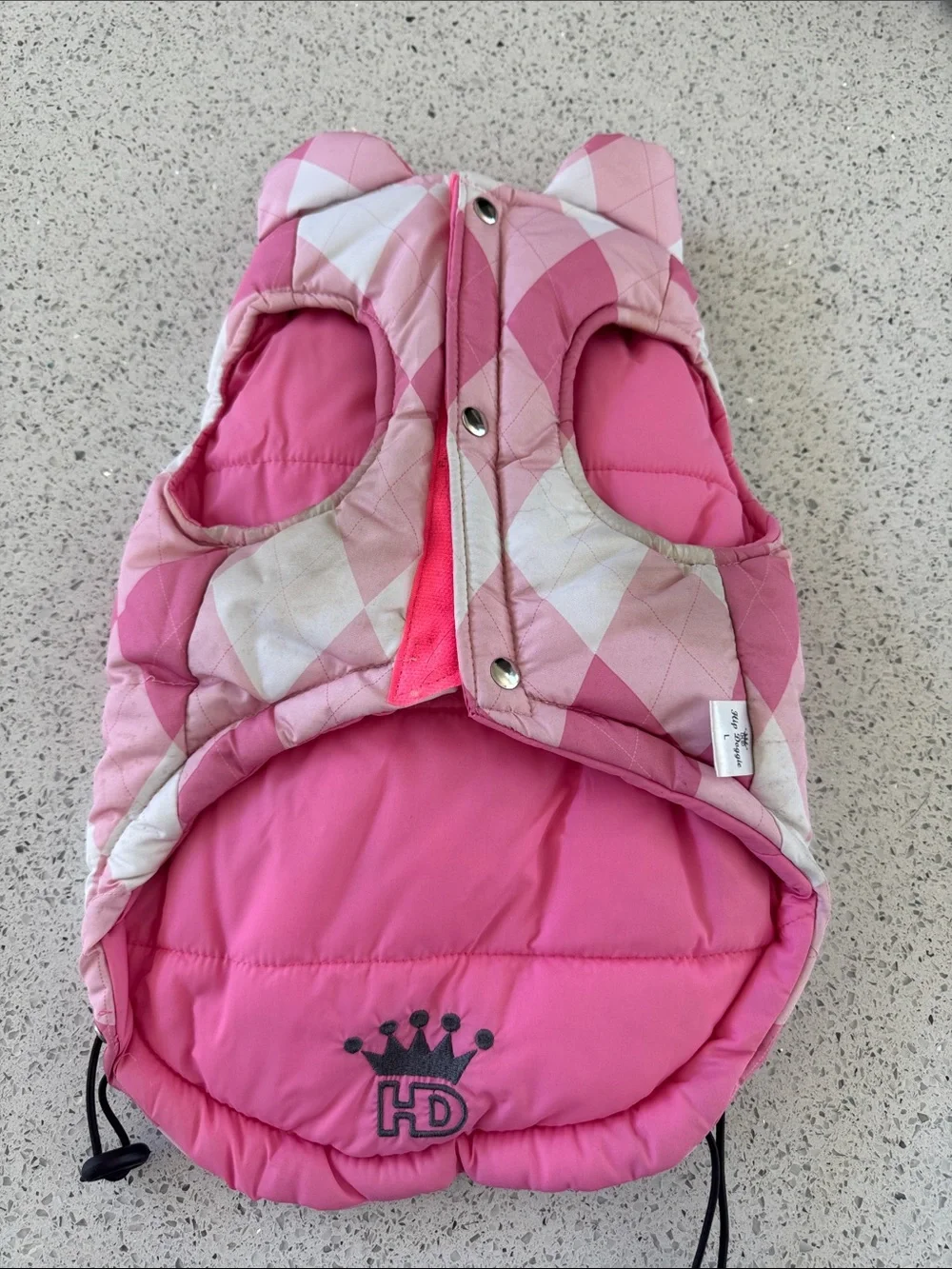 Pink Argyle Quilted Dog Vest